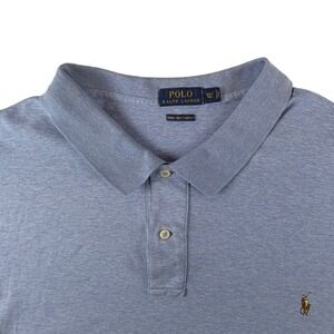 Polo Ralph Lauren Polo Shirt Mens 4XLT Big Tall Blue Short Sleeve Pony Cotton